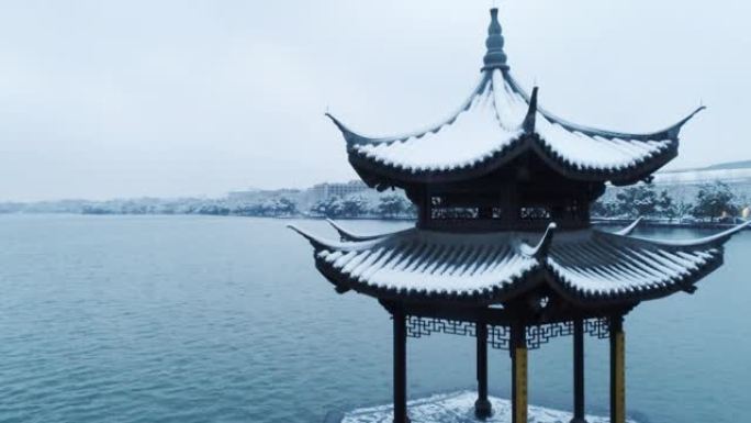 杭州西湖的展馆杭州市下雪积雪
