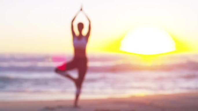 了解你的灵魂休闲练瑜伽沙滩夕阳落日