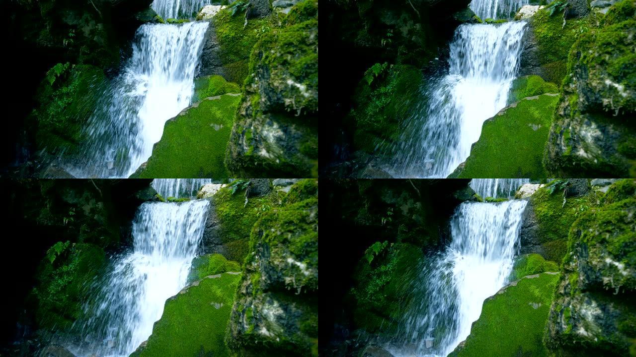 溪水落在山上空镜头景色风景溪水冲刷