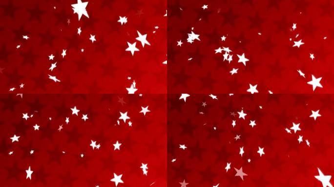 星星落在红色背景上