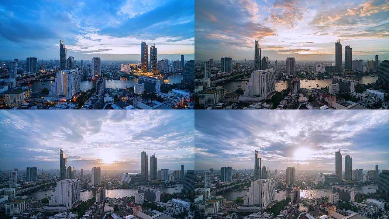 4k，泰国曼谷城市的时间流逝视图