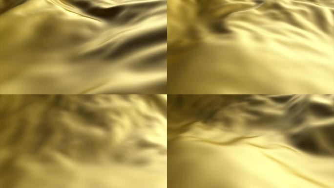 金色波浪背景金色丝绸布料背景金色真丝布料