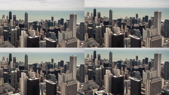 伊利诺伊州芝加哥云芝加哥天际线的T/L HA TD鸟瞰图