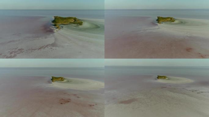 盐水海洋土地的无人机视图