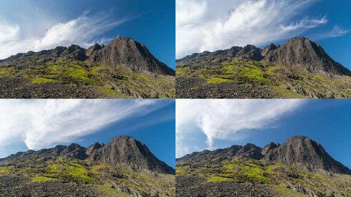 延时山景观蓝天白云山顶山上高山大山