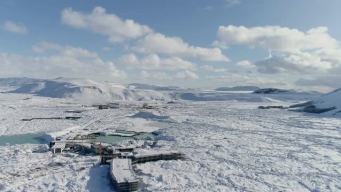 WS风景名胜温泉度假村和冰雪覆盖的景观，冰岛
