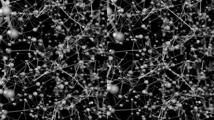 4k抽象分子网。分子式三维立体物质构成成