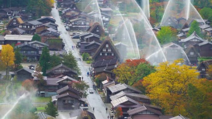4k实时: 日本岐阜市白川乡的排水钻机。