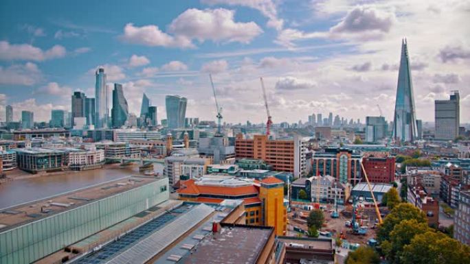 伦敦市的鸟瞰图。金融区。