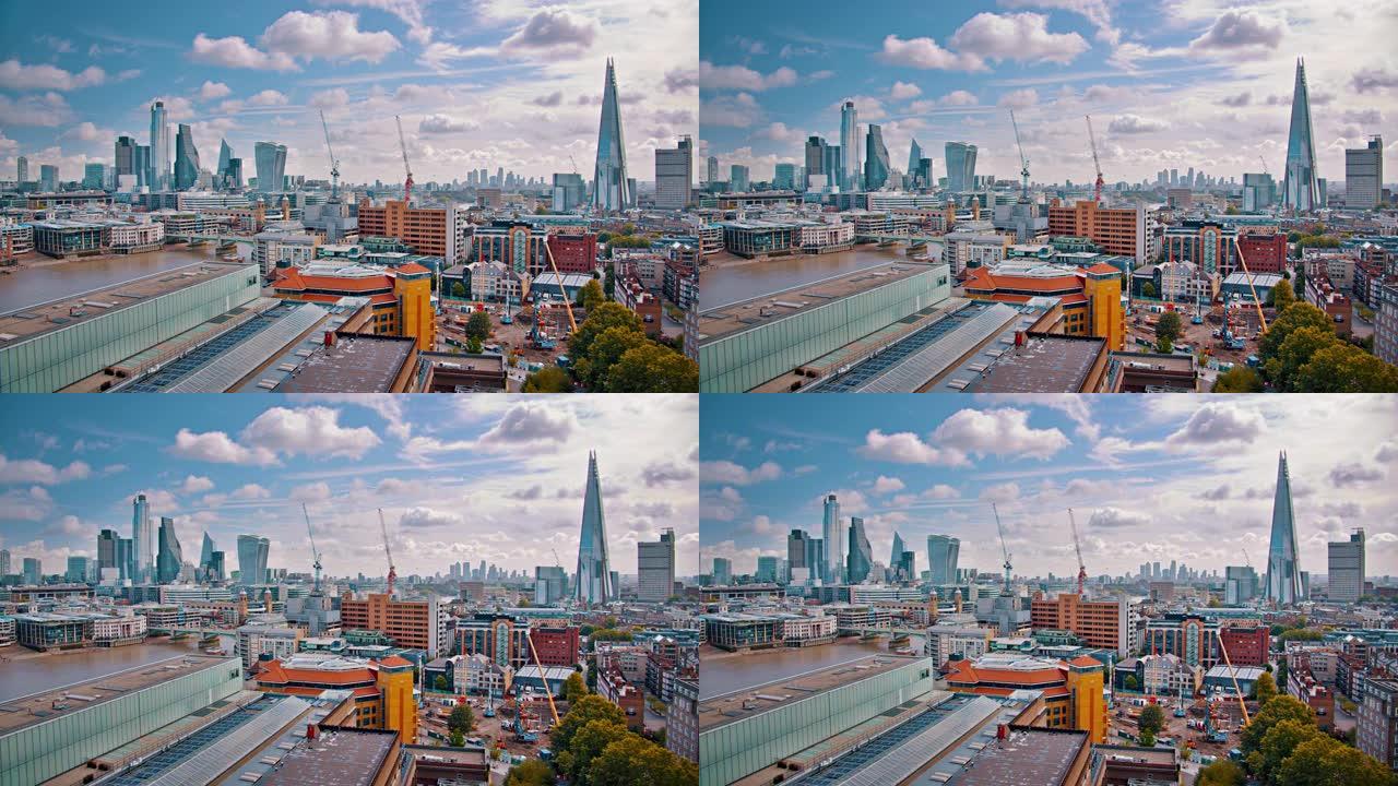 伦敦市的鸟瞰图。金融区。