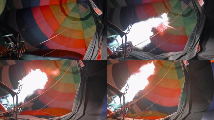 热气球给热气球加热空气漂浮