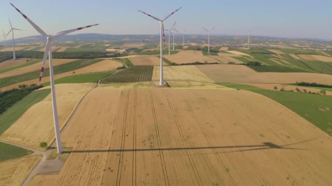 空中风力涡轮机在农村旋转