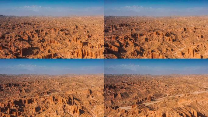 新疆鸟瞰图天际线生态破坏地理地形纹理