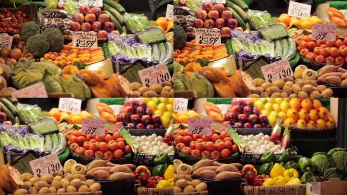 蔬菜水果商生产热带水果丰富水果零售摊位