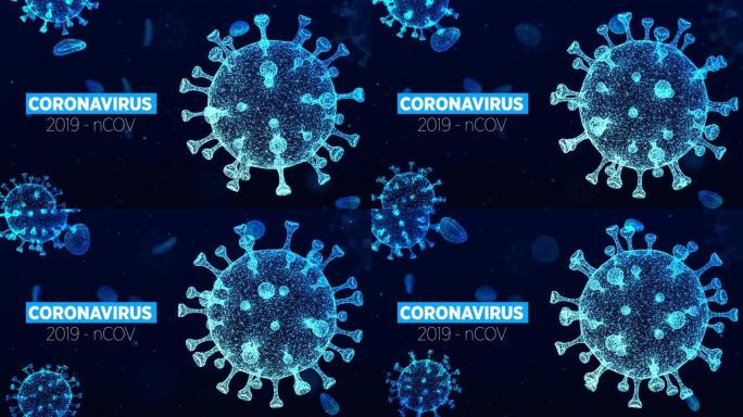 4k冠状病毒动画动画模型三维病原体