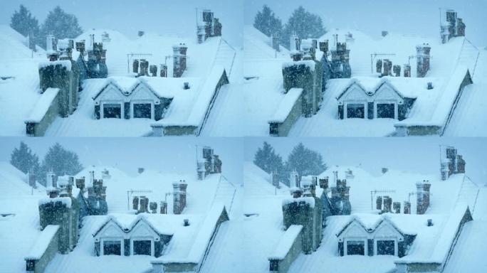 房屋屋顶被雪覆盖房屋屋顶被雪覆盖