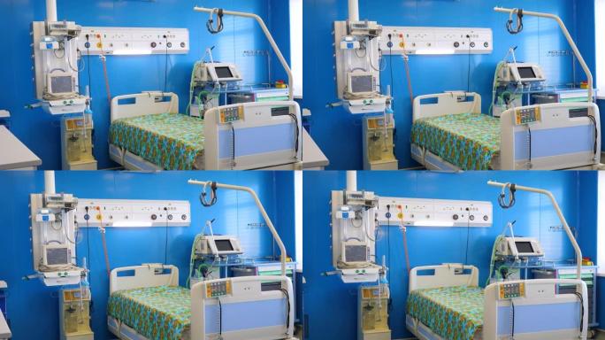 医院病房配有现代医疗设备。