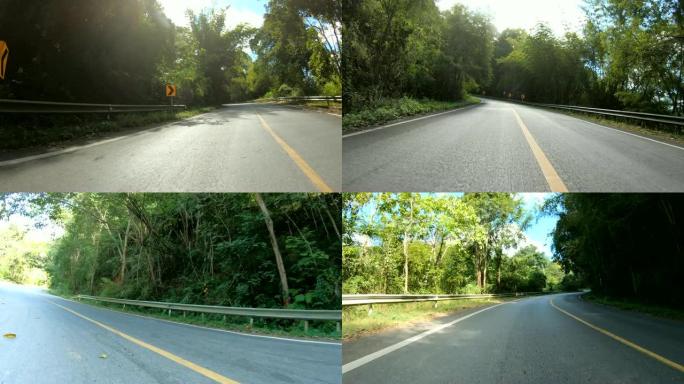 车载摄像头: 泰国北部蜿蜒的道路。