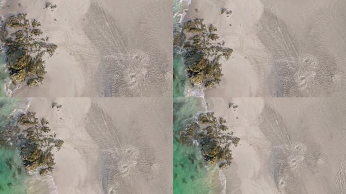 海滩上的空中海龟筑巢区