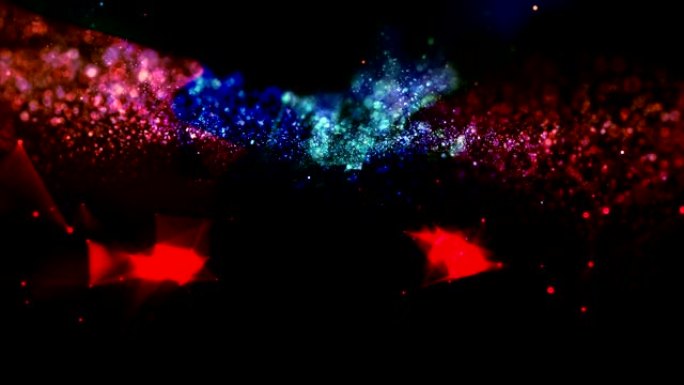 圣诞抽象背景彩色舞台背景五彩斑斓粒子聚集