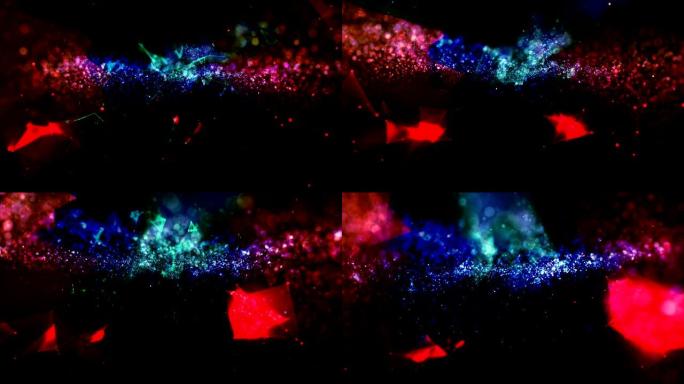 圣诞抽象背景彩色舞台背景五彩斑斓粒子聚集