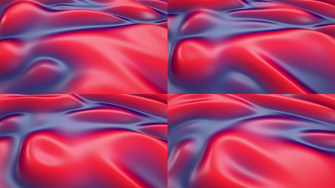 蓝色和红色移动液体抽象现代背景