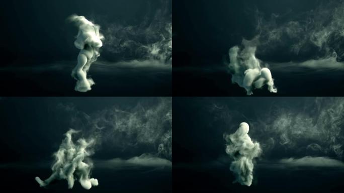 烟雾中的舞蹈角色跳舞特效烟雾特写烟雾舞蹈
