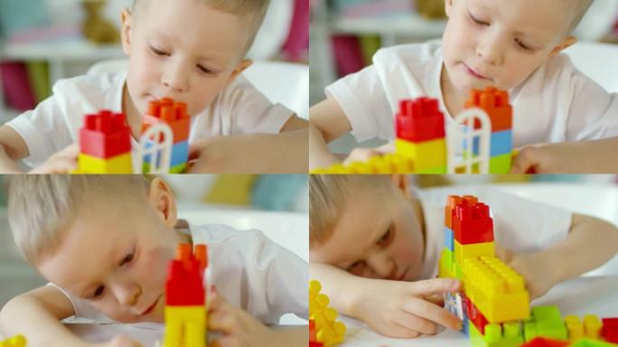 小男孩制作玩具屋幼儿早教儿童早教儿童智力