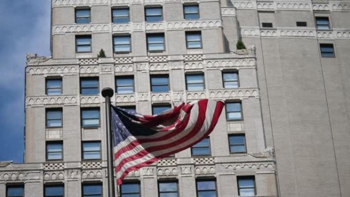 华尔街的美国国旗华尔街的美国国旗