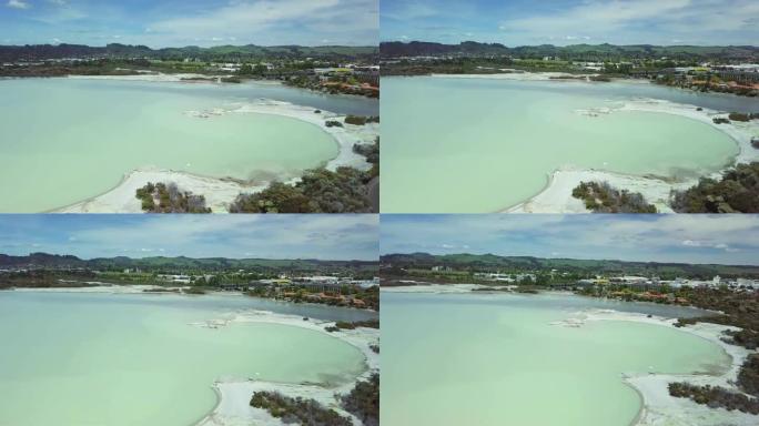 新西兰沿海城镇的无人机拍摄
