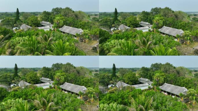 航拍海南海口苏东坡书院风光