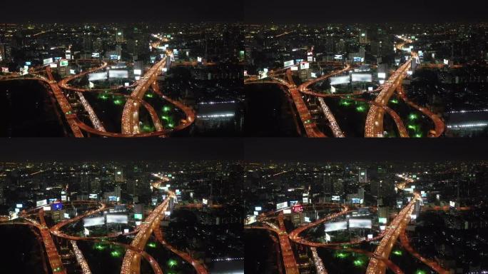 空中拍摄曼谷交通