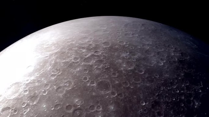 飞行卫星框架中的月球半球。