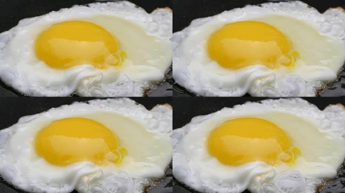 煎蛋。煎鸡蛋煎蛋特写煎蛋近景