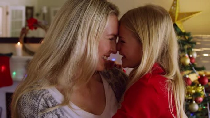 圣诞节时在家中的家庭