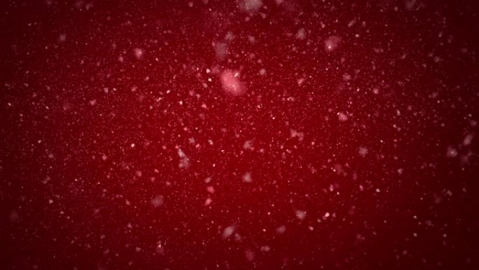 深色圣诞红色背景的抽象雪