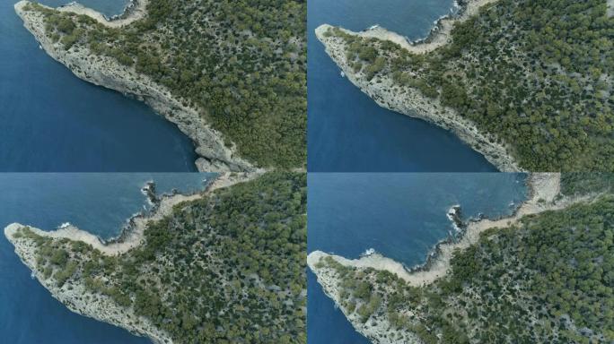 马略卡岛成本线的无人机鸟瞰图。