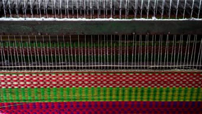 4k镜头场景垫子织机特写越南东塔丁延老传统村庄的传统越南垫子，传统和制造概念