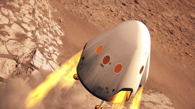 私人航天器模块降落在火星上