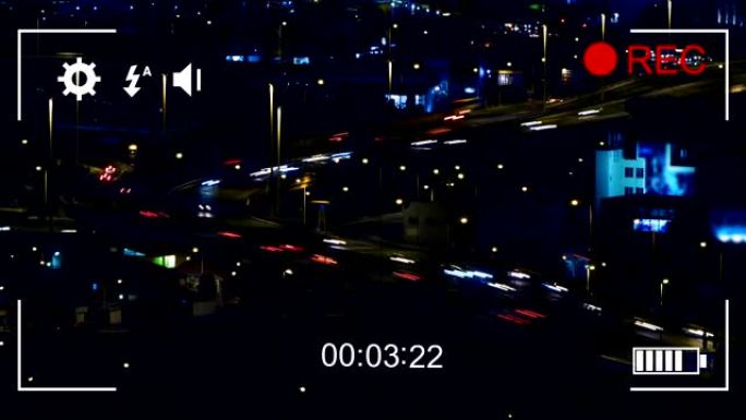 在数码相机4k上快速拍摄夜间交通