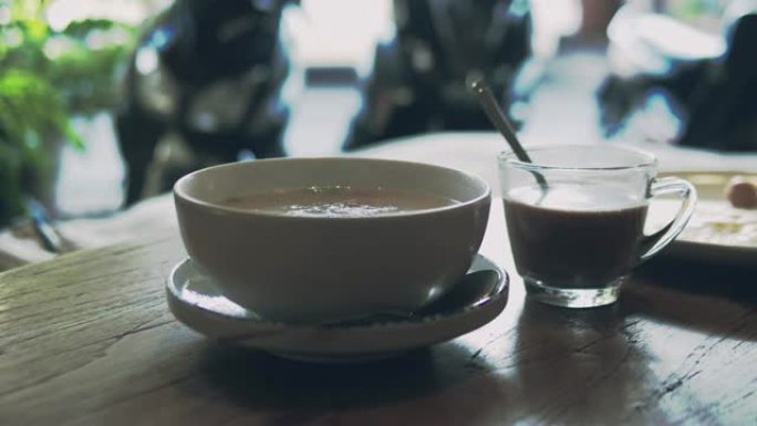 一杯咖啡休闲时刻特写实拍