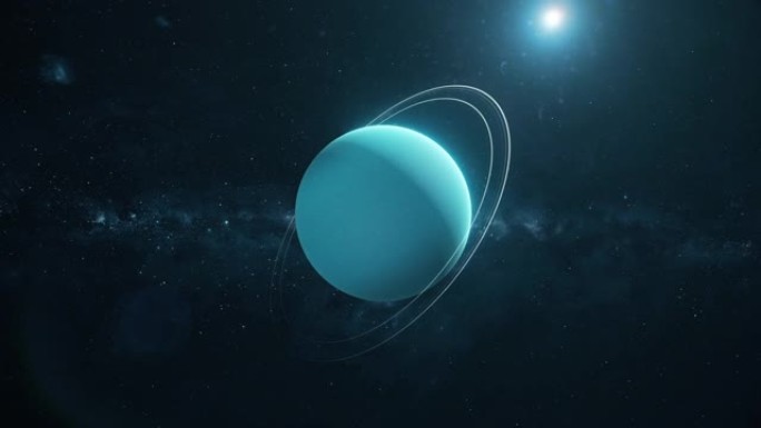 天王星行星在深空旋转