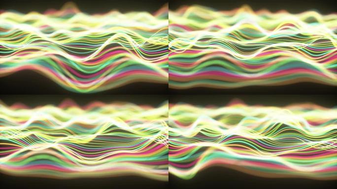 抽象波面动态动画波浪起伏起伏