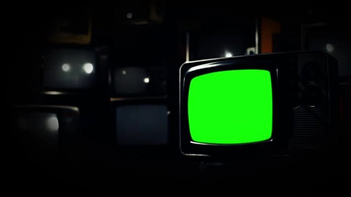 80年代绿屏电视。淘金热基调。