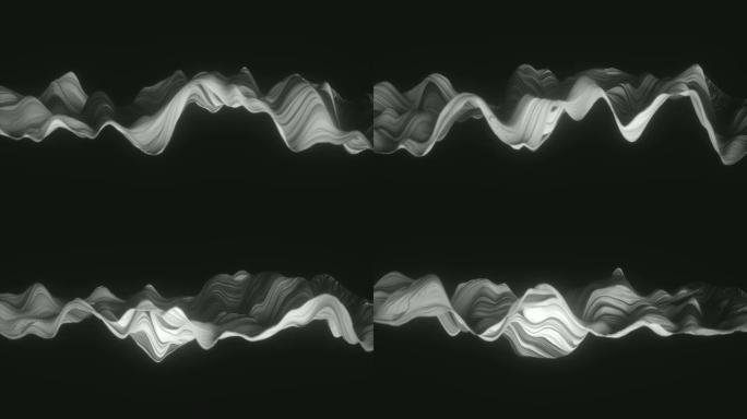 4k抽象网格。山体抽象背景黑白背景素材