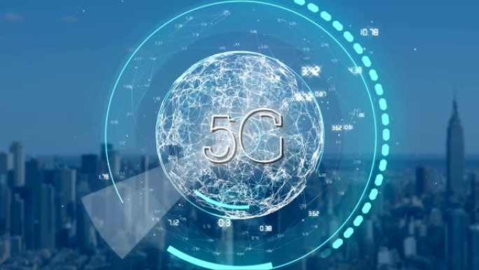 旋转地球仪上显示的5g