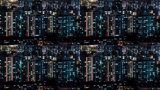 夜间/北京的T/L住宅区，中国