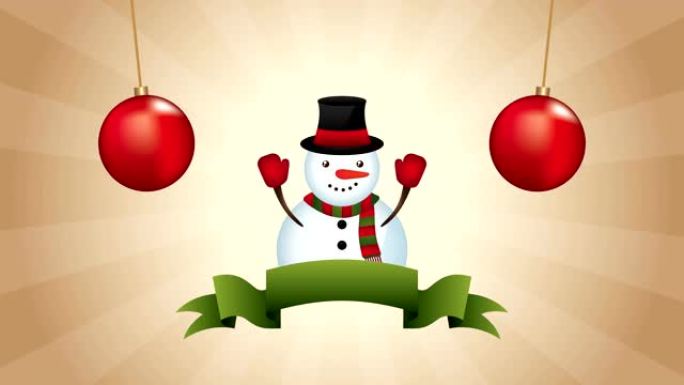 圣诞快乐动画与雪人角色