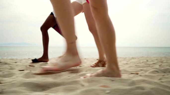 暑假的朋友海滨海滩美腿退步