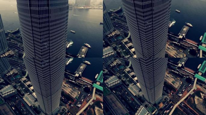 崛起中的城市摩天大厦交通香港大楼